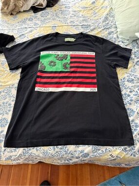 Denim Tears Chicago 2025 Men’s Black Graphic Short-Sleeve Tee